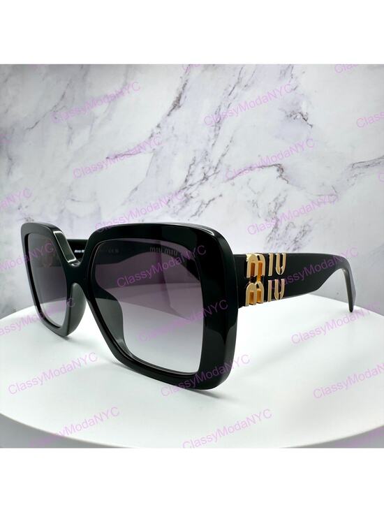 New MIU MIU Sunglasses Black Square Gold Full Rim 56mm  MIU MIU main image 10